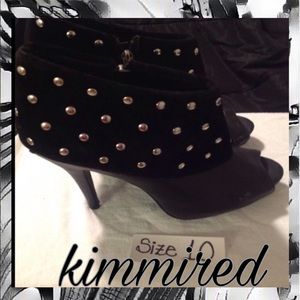 🆕Black/Studs Peep-Toe Boots (DEFECTIVE) ~10~ NWOT